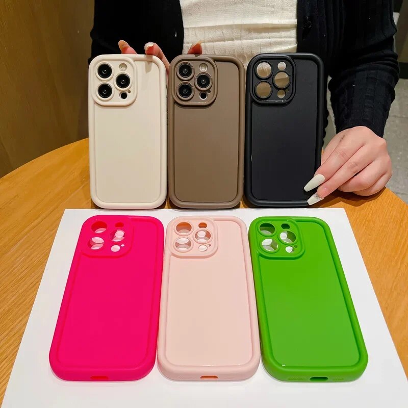 Za 15 futrola na mekoj silikonskoj futroli u boji slatkiša za iPhone 14 PLUS 11 12 Pro XS XR Max 13 15pro zaštitna futrola za kameru_voghion.com