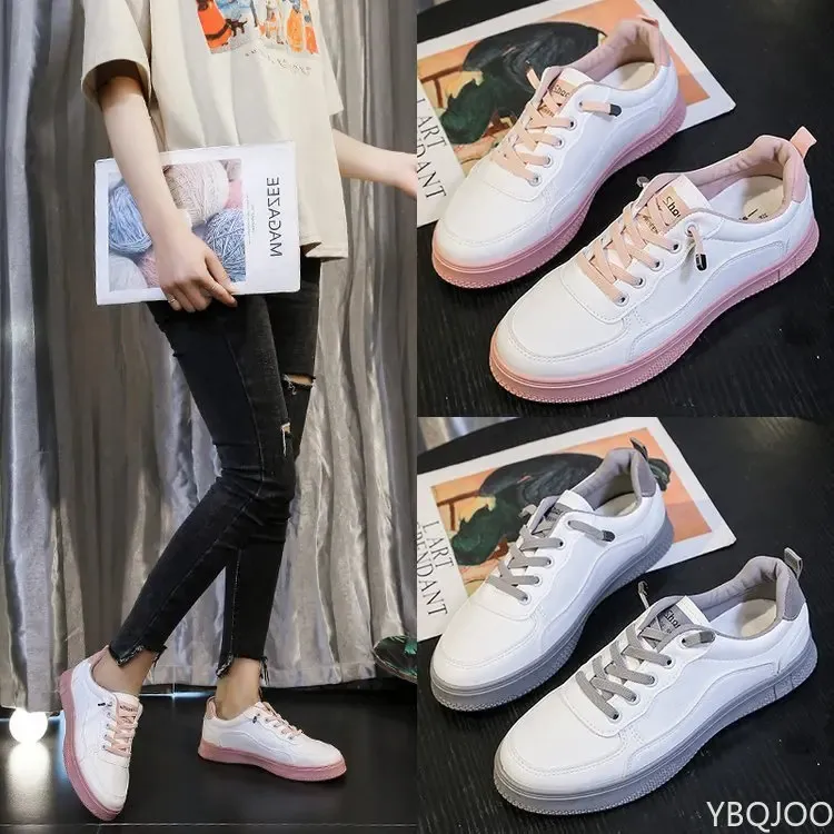 Tênis feminino confortável de couro sintético com cadarço, calçado casual feminino, tênis branco, sapatilhas femininas, tênis feminino_voghion.com
