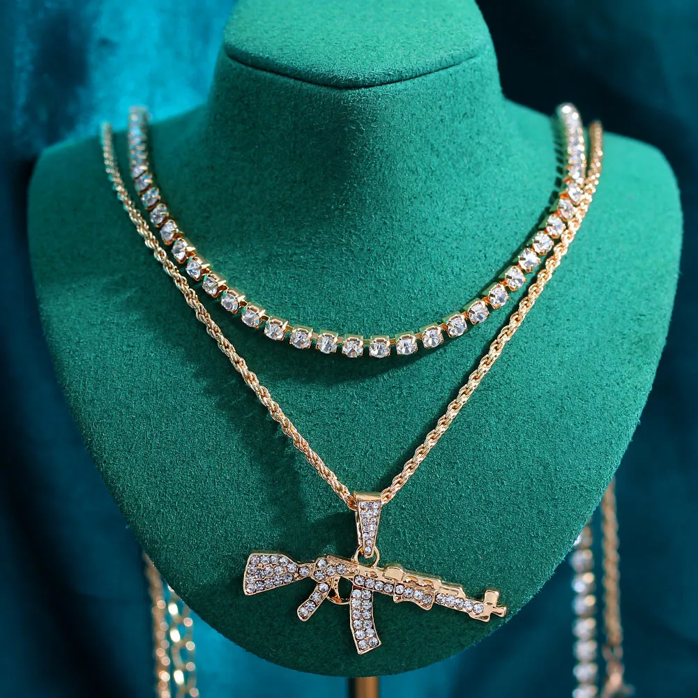 Layered Pendant Necklace With Crystal Crystals For Women_voghion.com