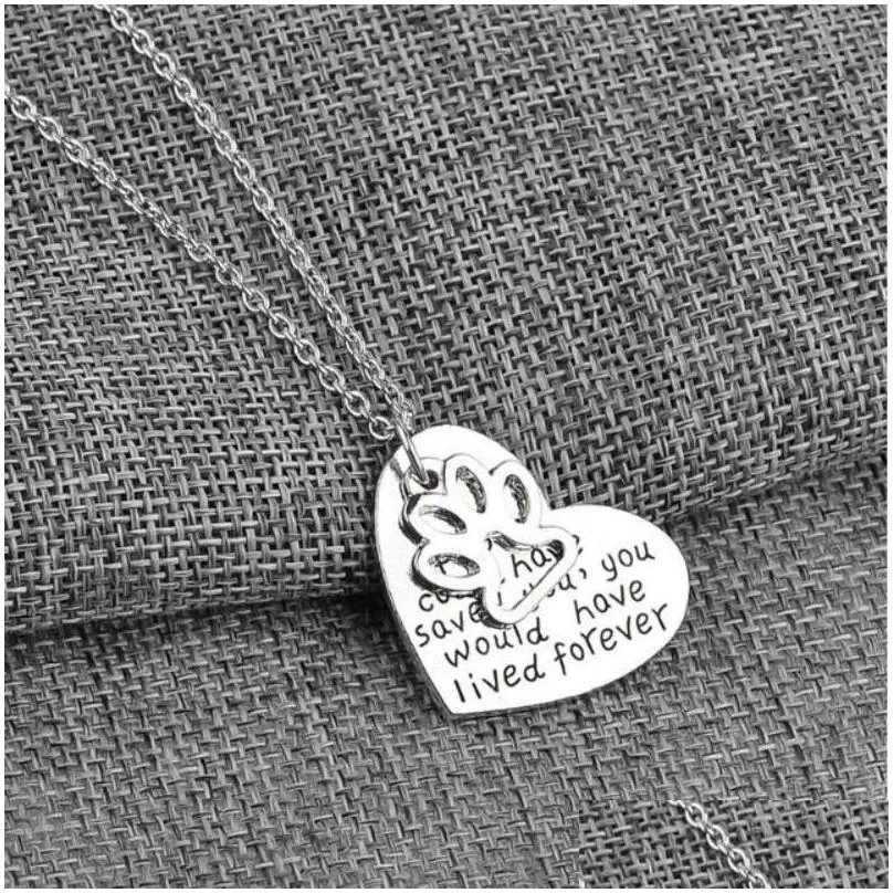 Collana con impronte di zampe di cane, ciondolo a forma di cuore, regalo di simpatia per animali domestici, consegna a domicilio, gioielli, collane, penda Dh5Tg_voghion.com