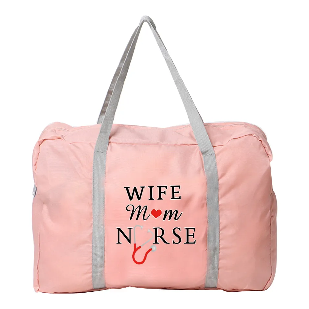Foldable Travel Handbags Duffle Bag Women Gadgets Organizer Clothes Printed Traveler Accessories Holiday Nurse Tote Lage_voghion.com