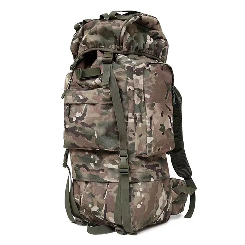 Zaino tattico militare nero da 70 litri, grande capacità, per arrampicata, da uomo, di alta qualità, da viaggio, in tessuto Oxford 900D._voghion.com