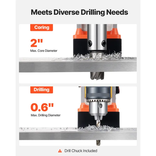 Magnetic Drill Press With Weldon Shank And Adjustable Speed_voghion.com