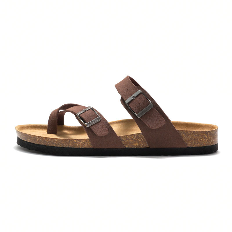 Ruizu 2024 autumn and summer new women's cork slippers trendy men's sandals couple beach shoes cork outdoor wear_voghion.com