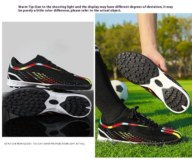 Fußballschuhe Herren und Damen mit langen gebrochn Spikes, professionelle Trainings-Sneakers, Sportschuhe für_voghion.com