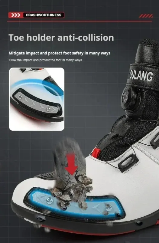 mens leather breathable anti slip wear-resistant rider boots motorcycle racing ankle length shoes 241105_voghion.com