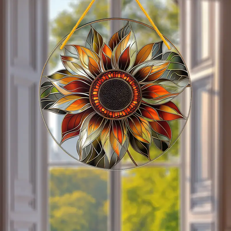 Acchiappasole a forma di girasole 20x20 cm - Graziosa decorazione da appendere in acrilico. Perfetta per pareti, finestre e verande. Un regalo creativo ideale per le feste._voghion.com