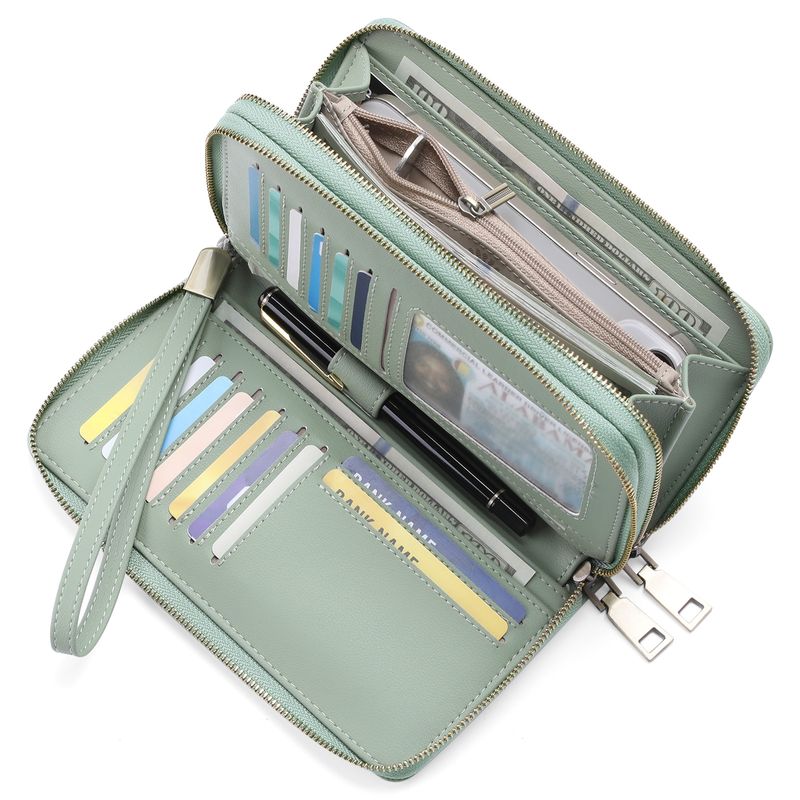 Brieftasche damen lange mode große kapazität multi-karte brieftasche doppel-reißverschluss_voghion.com