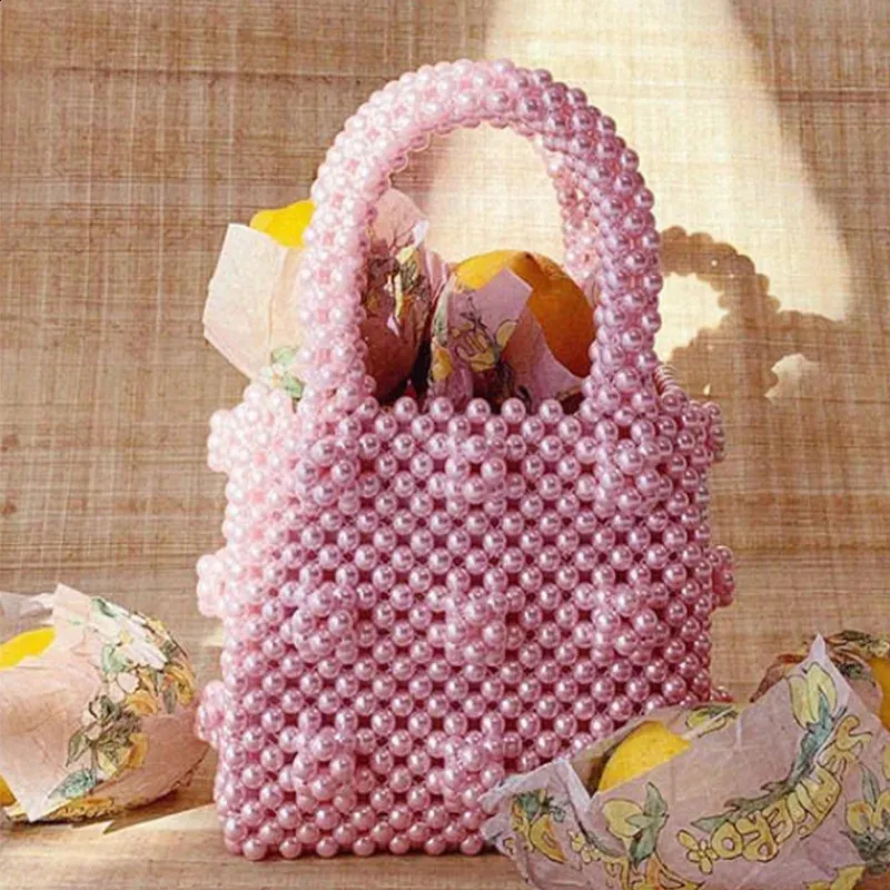 Mode Perle Acryl Vintage Handgewebte Kupplungen Perlen Abendtaschen kndpso Party Prom Hochzeit Handtasche Geldbörsen 240907_voghion.com