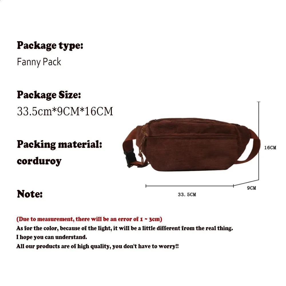 Frauen Taille Cord Student Schulter Handtasche Crossbody Brust Brust Tasche Fanny Pack Mode Telefon Weibliche Bum Gürtel Geldbörse_voghion.com