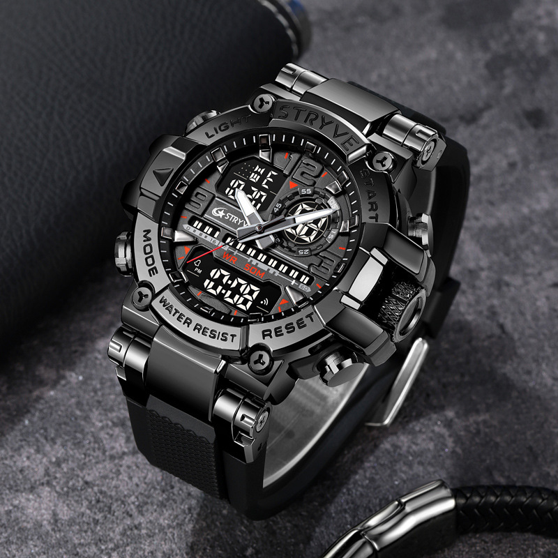 STRYVE Hot Selling Sports Colorful Luminous Electronic Waterproof Wristwatch Multi-Function Student Watch 8025_voghion.com