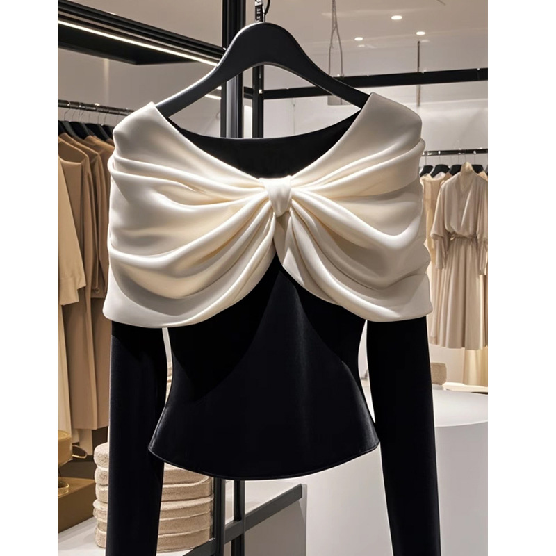 Vêtements pour femmes Nouveaux hauts d'automne, cool et élégants, haut de gamme et chic, style, chemise en velours taille noire