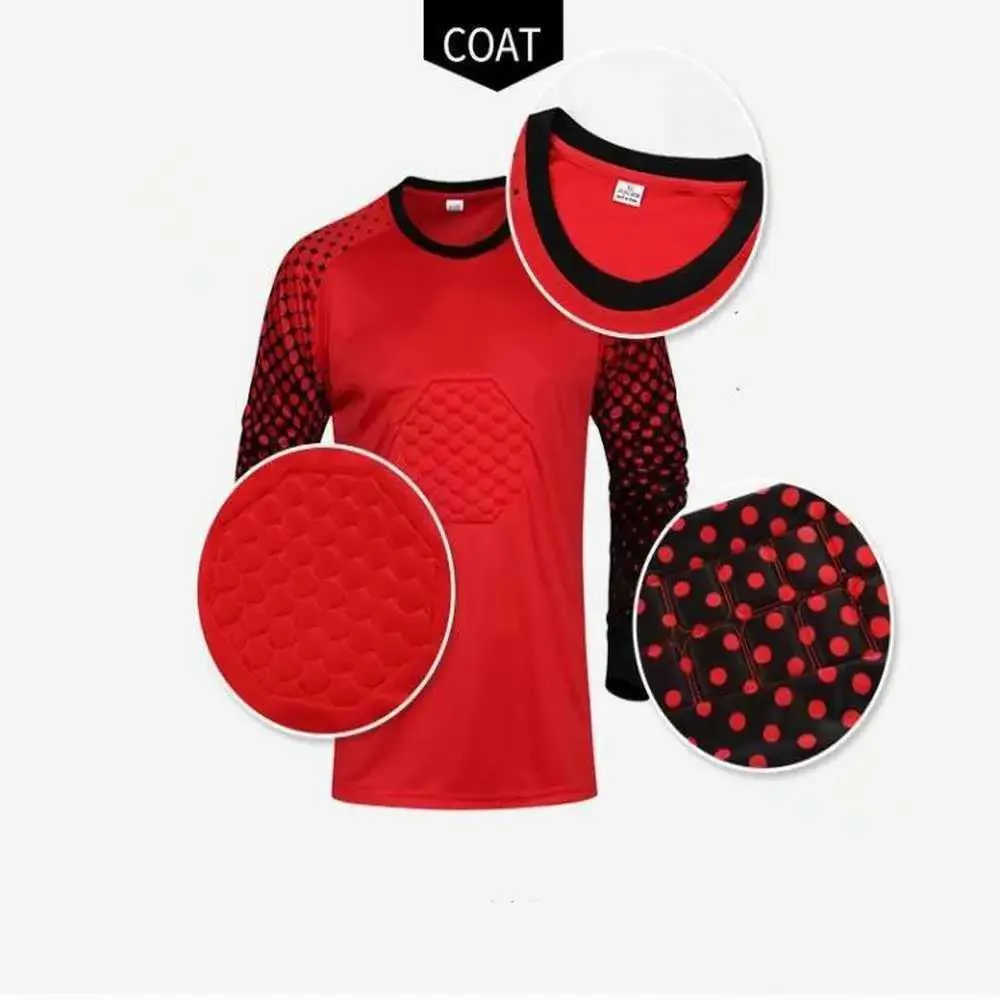Conjunto de camisetas de portero de fútbol para adultos y niños, uniforme de fútbol para niños y hombres, camisa y pantalones de portero con protección de esponja_voghion.com