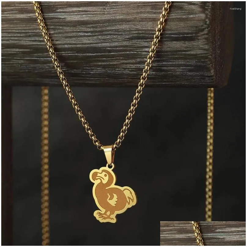 Collane con ciondolo Chengxun Collana di animali in gomma con uccello estinto per uomini e donne Gioielli semplici Consegna a domicilio per compleanno_voghion.com