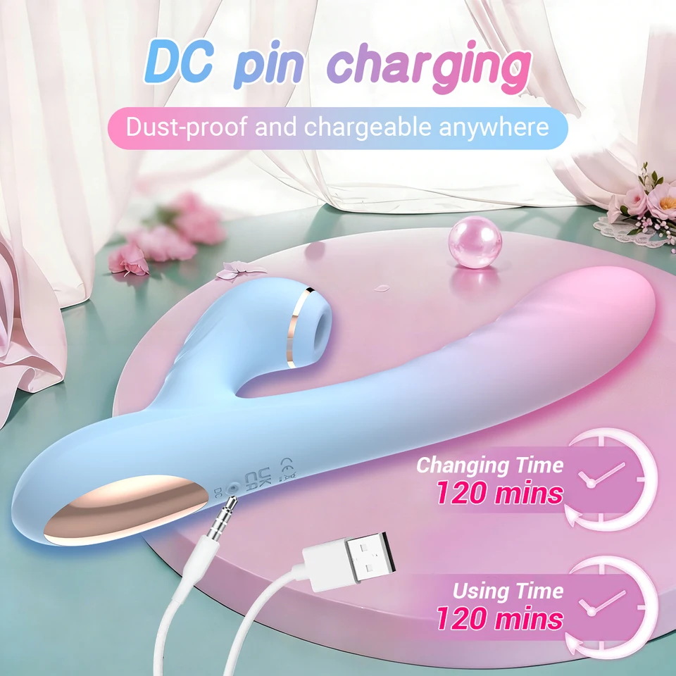 Dildo vibrateur avec aspiration pour stimulation intense_voghion.com