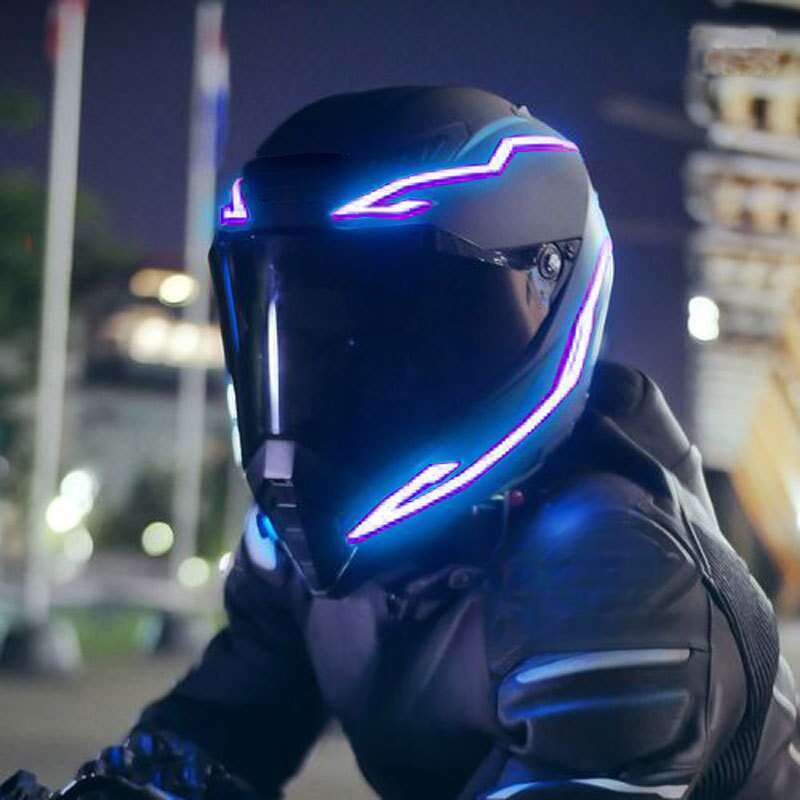 Motorcycle Helmet Light, Riding LED Cold Strip, Flashing And Safe Night Running Light_voghion.com