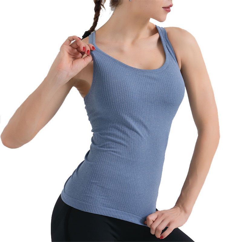 2024 New Naked Yoga Top With Chest Pad_voghion.com