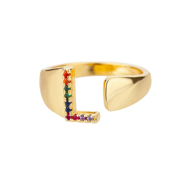 Bagues réglables en acier inoxydable avec initiales en zircon pour femmes, tendance 2024, bijoux de nom de l'alphabet de mariage, cadeau_voghion.com