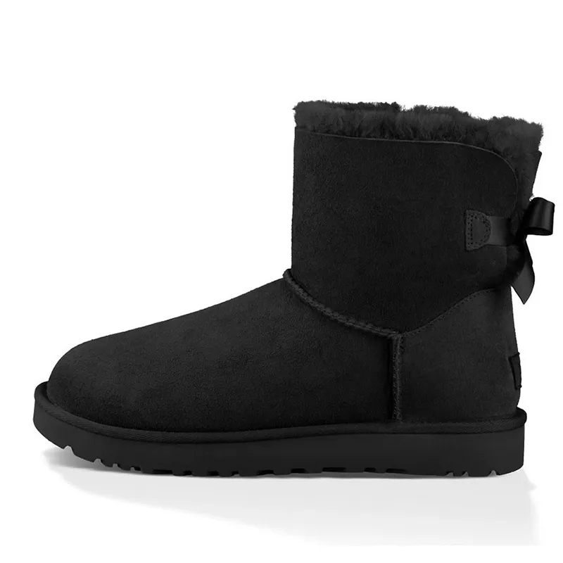 Boots Australia Designer Womens Girls Ankle Winter Snow Boot Slip-On fur Leather Ladies Booties Bailey Bow Chesut Black_voghion.com