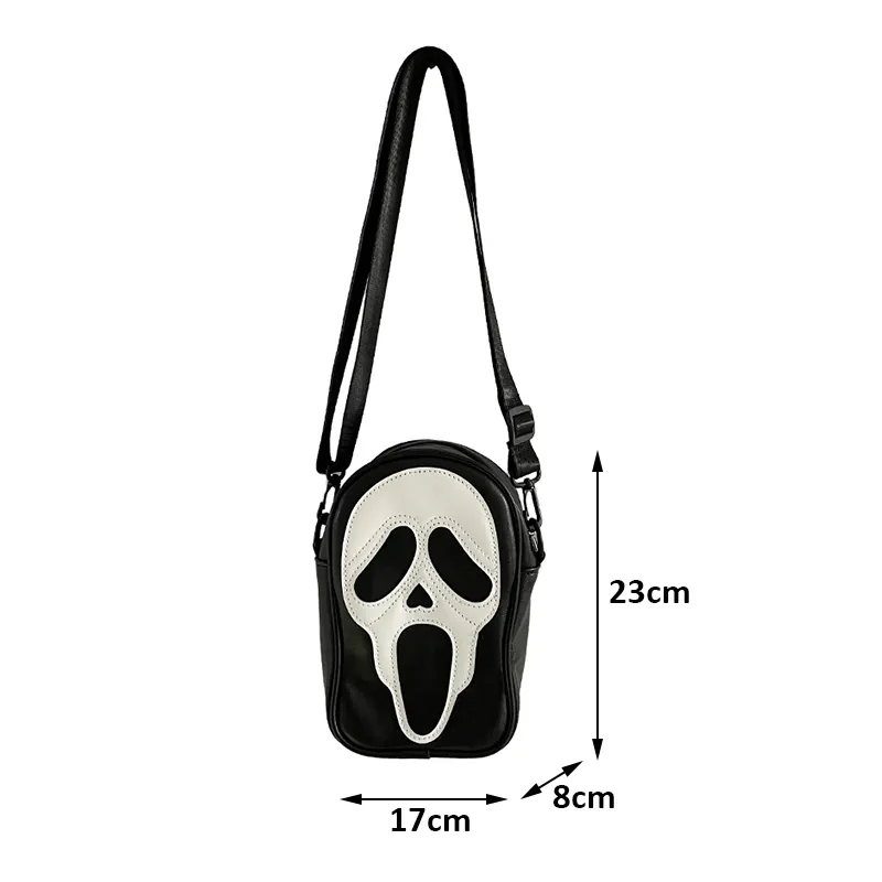 Y2K Vintage Shoulder Halloween Funny Lovely Devil Ghost Bag Ladies Leather Zip Purse PU Handbags Women Crossbody Bags_voghion.com