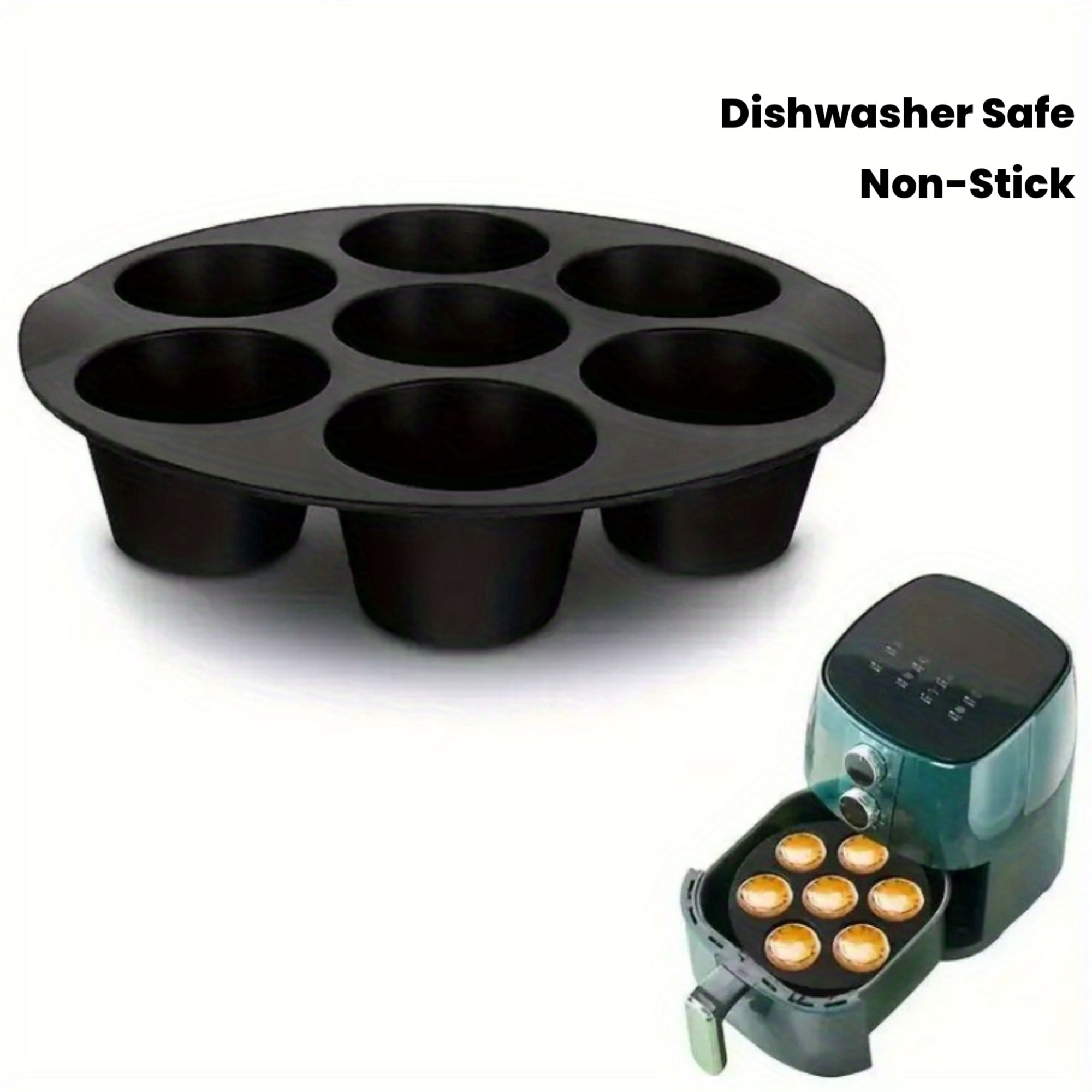 Cylindrical Cake Molds Suitable For Air Fryers, Ideal For Baking At For Home For Parties, Perfect For Cheesecakes, Flans, And Muffins. They Are Dishwa