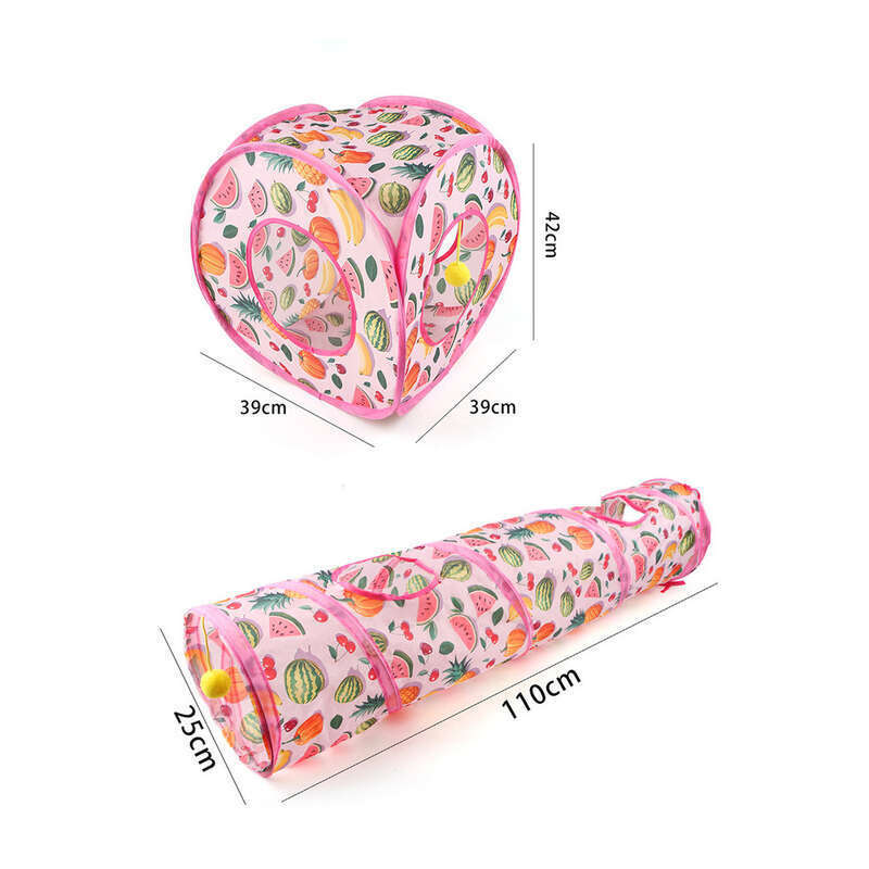 Giocattolo per animali domestici con tunnel di Totoro pieghevole a forma di canale con frutta estiva_voghion.com