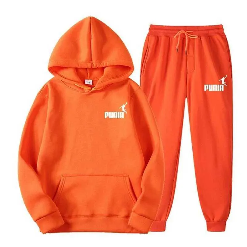 Herren Herbst und Winter Sweatshirt für Paare Jogging Kapuzenpullover + Sporthose Zweiteiliges Set T-Shirt Freizeitkleidung_voghion.com