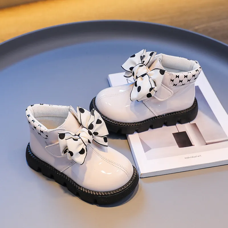 Cizme de piele pentru fete, cu platformă și bowknot, pentru copii mici, cu talpă moale și scurtă, pentru copii, Cutefeet_voghion.com