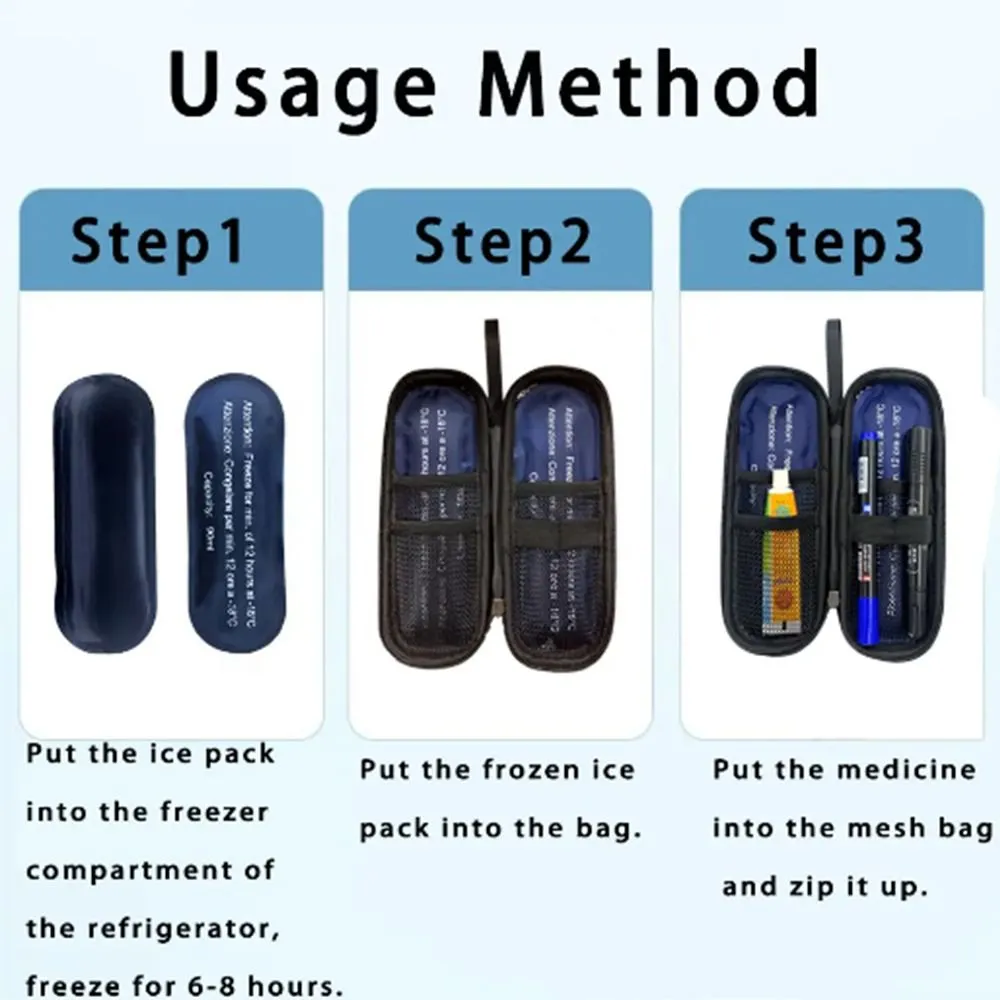 Durable PU Insulin Cooling Waterproof Thermal Insulated Pocket Pill Protector Glaciated Cold Storage Bag Diabetics_voghion.com