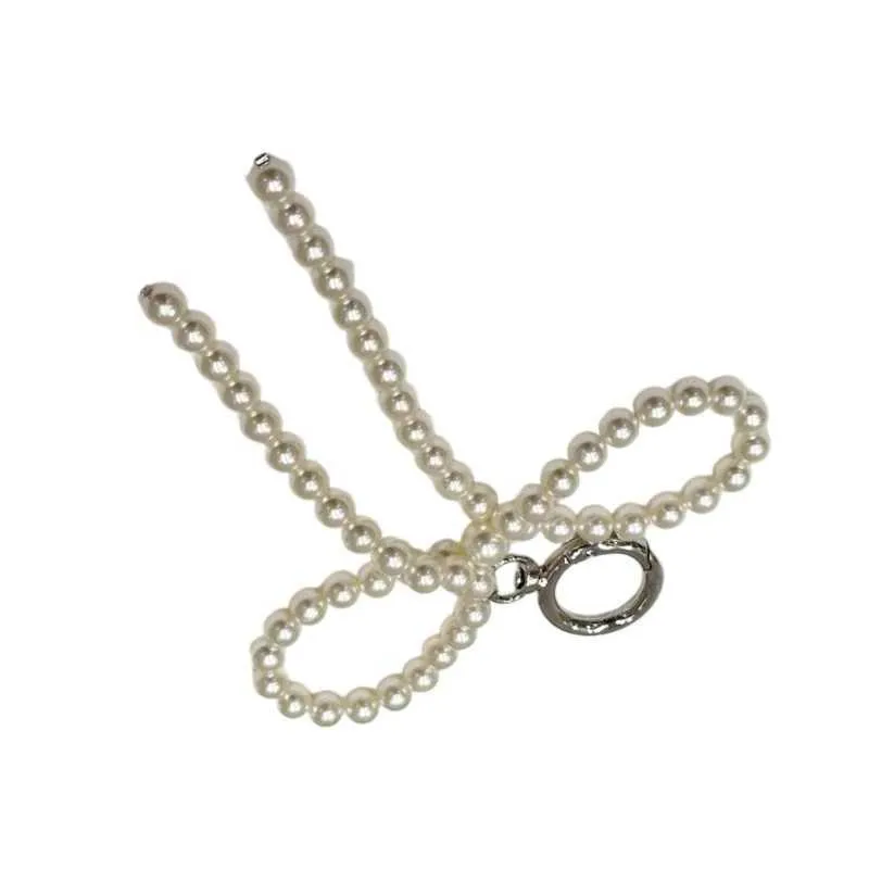 Porte-clés décoratif avec pendentif en forme de nœud de perle à la mode, doux et mignon, breloque pour portefeuille, sac à dos, sac à main Y241121_voghion.com