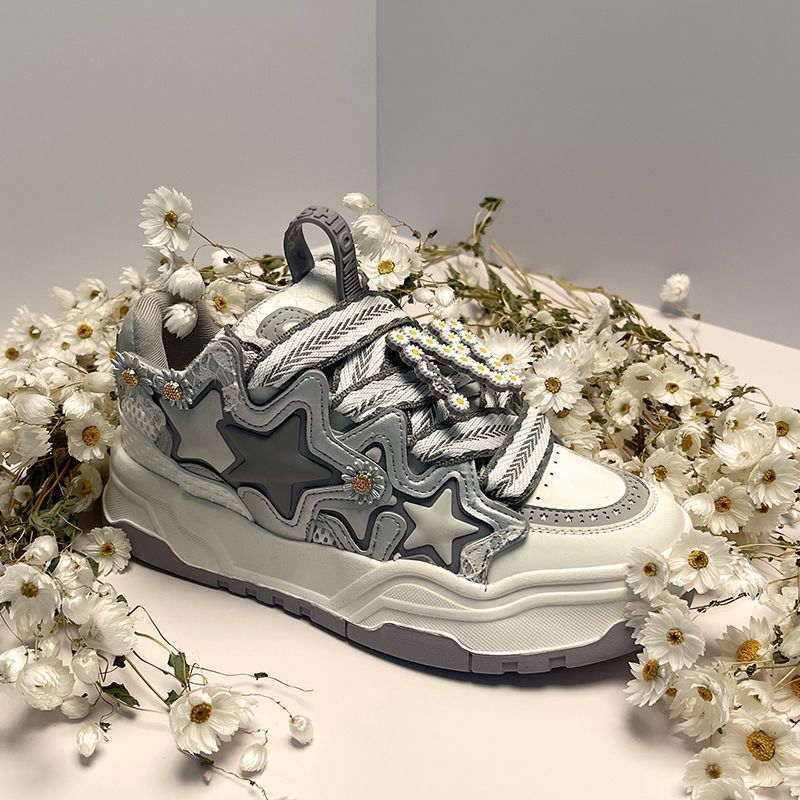 Chia-Chic Ad Thick Soled Elevated Me's Fashio Daisy Bread Wome's Skateboard Versatile Casual Shoes_voghion.com