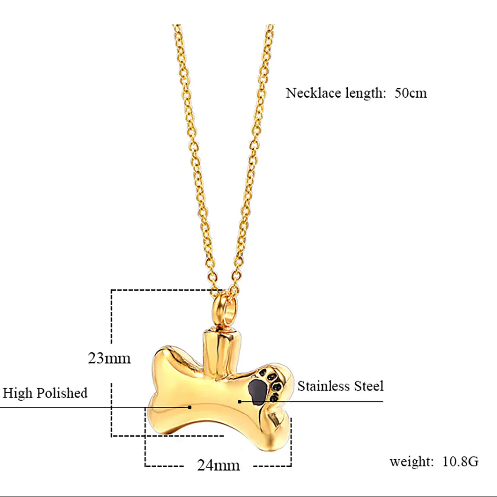 Catene in acciaio inossidabile con ciondolo a forma di osso per cani, per animali domestici, collana con urna funeraria apribile, regalo per lui con catena_voghion.com