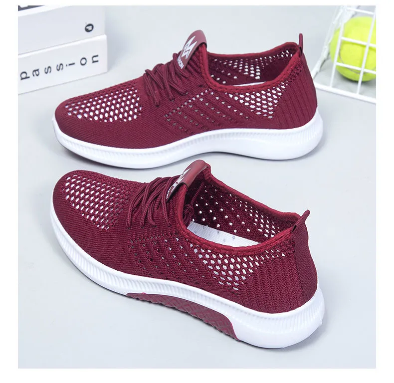 Flat Casual Fashion Breathable Mesh Vulcanized Shoes Women Sneakers Summer Ladies Boat Shoe atos Para Mujer_voghion.com