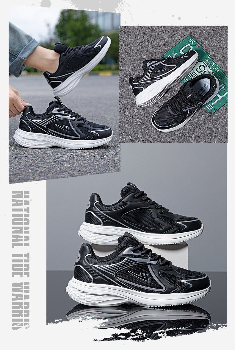 Dad's Instagram Spring and Autumn 2024 New Men's Mesh Black Sports Trendy _voghion.com