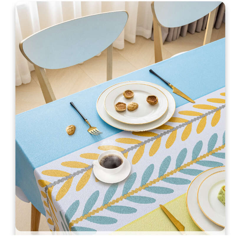 Ins Style Fabric, Waterproof, Grease-proof, Non-washable Tablecloth, Rectangular PVC Tablecloth, Household Netting, Black Tea Cloth_voghion.com