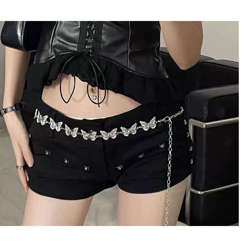 Cadena de metal con forma de mariposa, cintura adelgazante para mujer, diseño de nicho, cinturón versátil con falda y pantalón, de alta gama._voghion.com