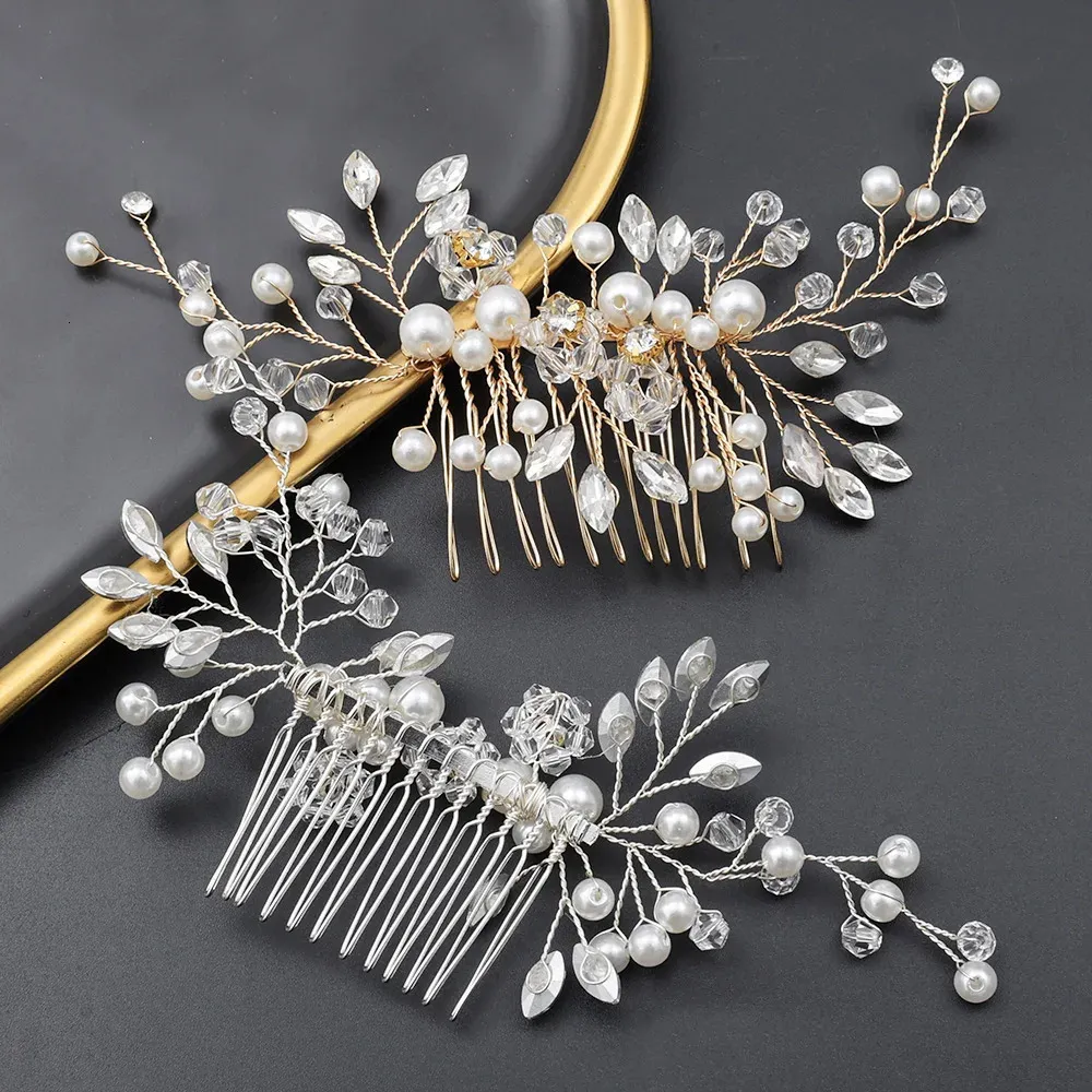 Clips Barrettes Crystal Pearl Hairpin Vine Tiaras Head Piece Comb Headband Hairpins Hairbands Accessories Wedding Bridal_voghion.com