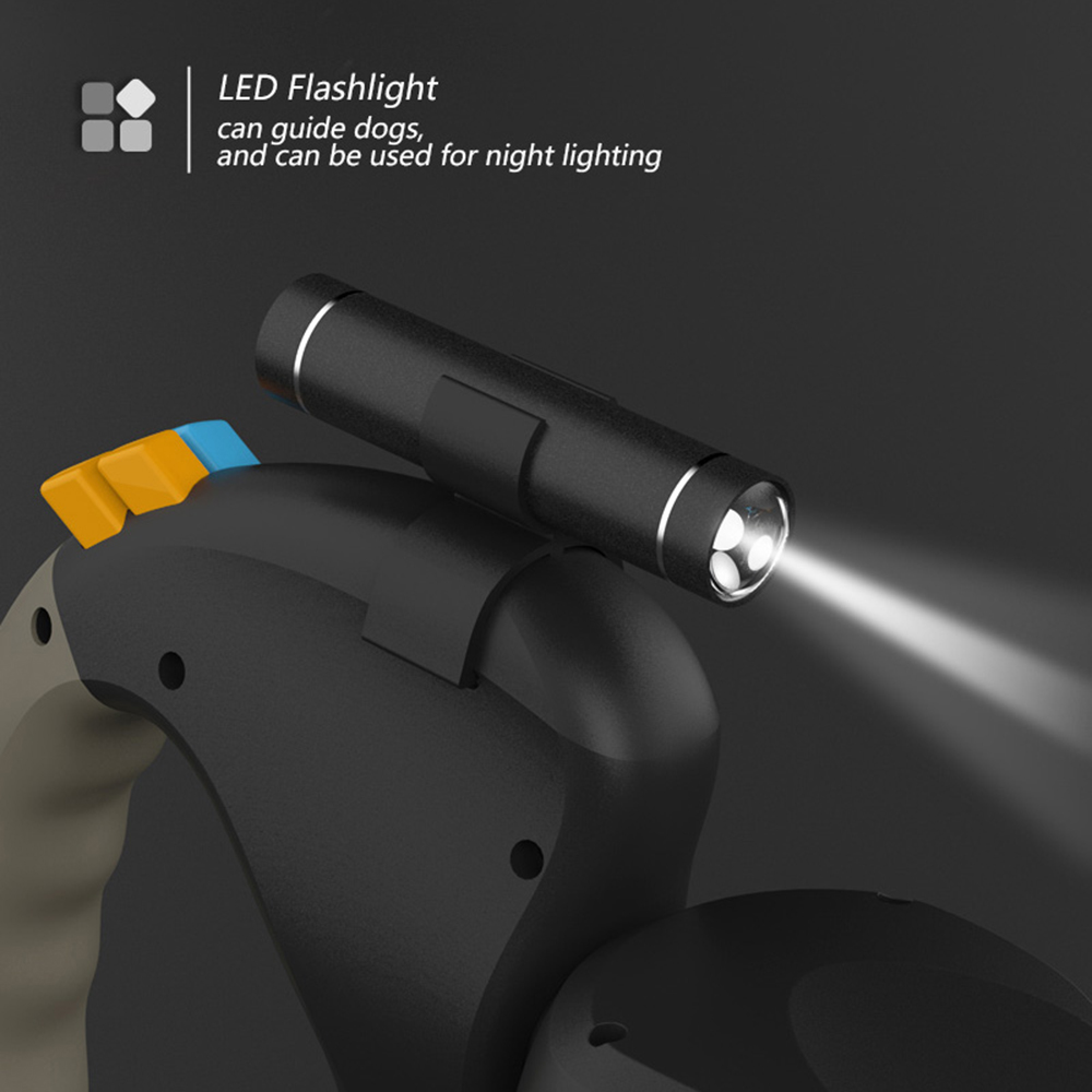 Retractable Dual Dog Leash For Walking Two Dogs With Light_voghion.com