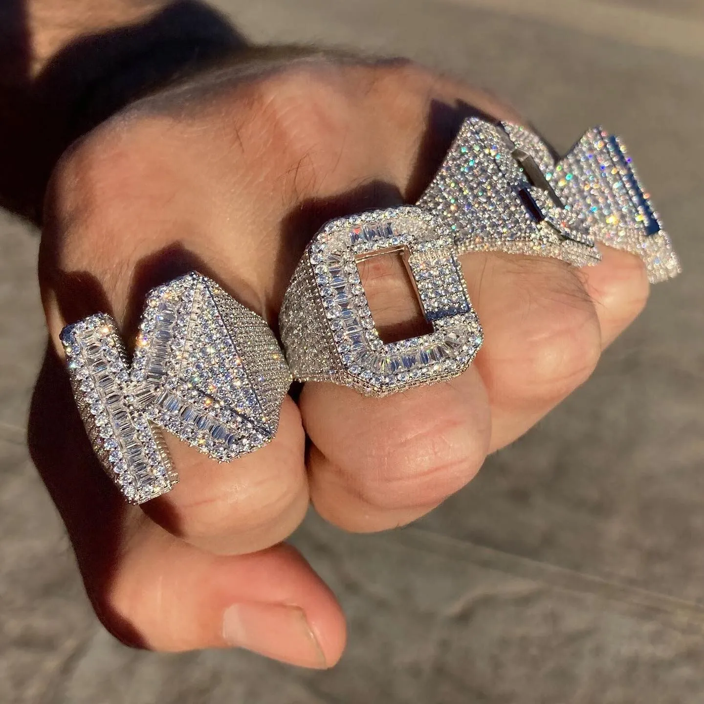 Pendant 15mm Hip Hop VVS Diamond Baguette Cuban Link Chain Moissanite Sier Jewelry Box Necklaces Hiphop_voghion.com