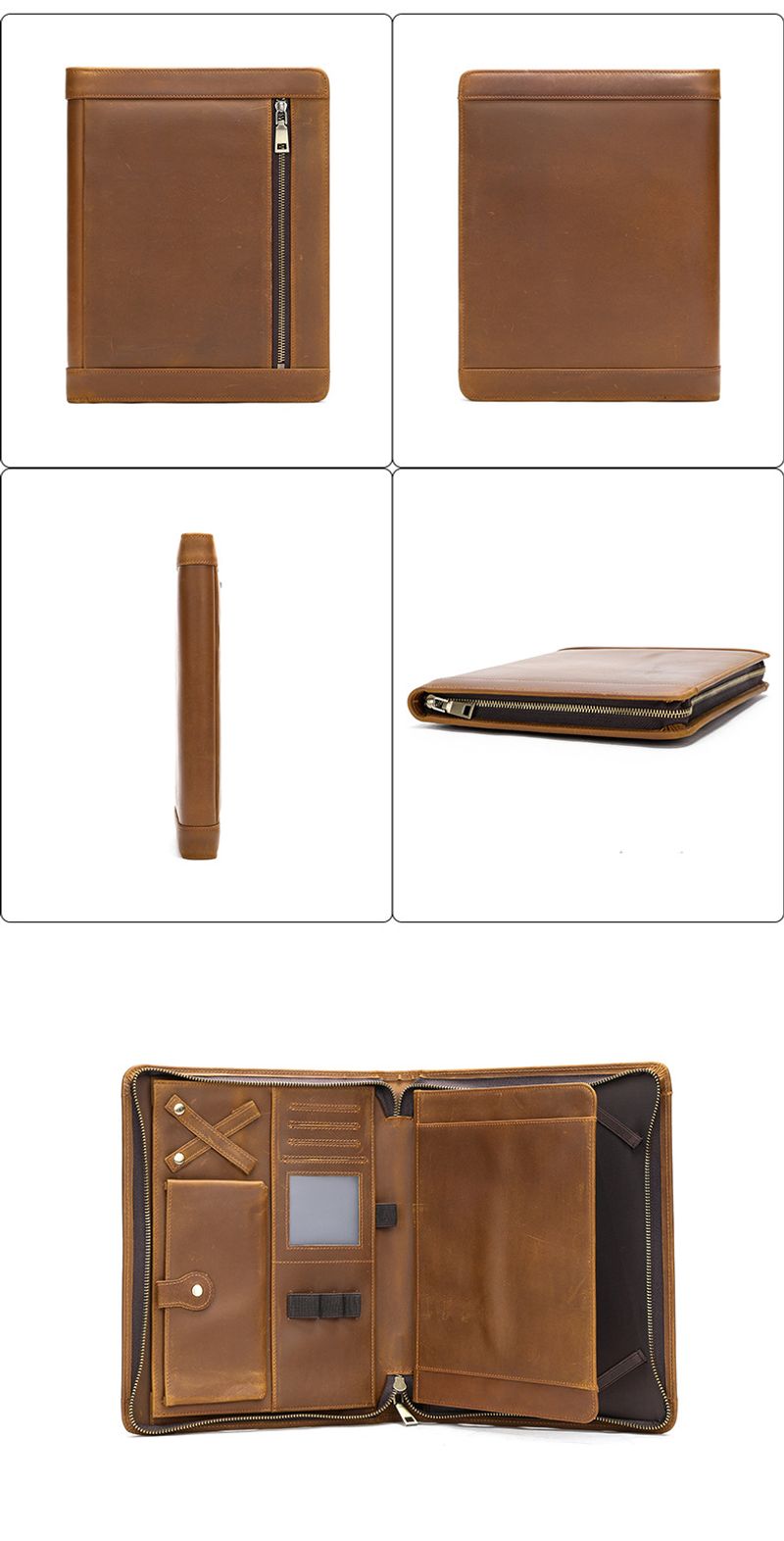 Die neue Crazy Horse Leder Clut, multifunktionale iPad Aufbewahrungstase, große Kapazität Business Retro Herren_voghion.com