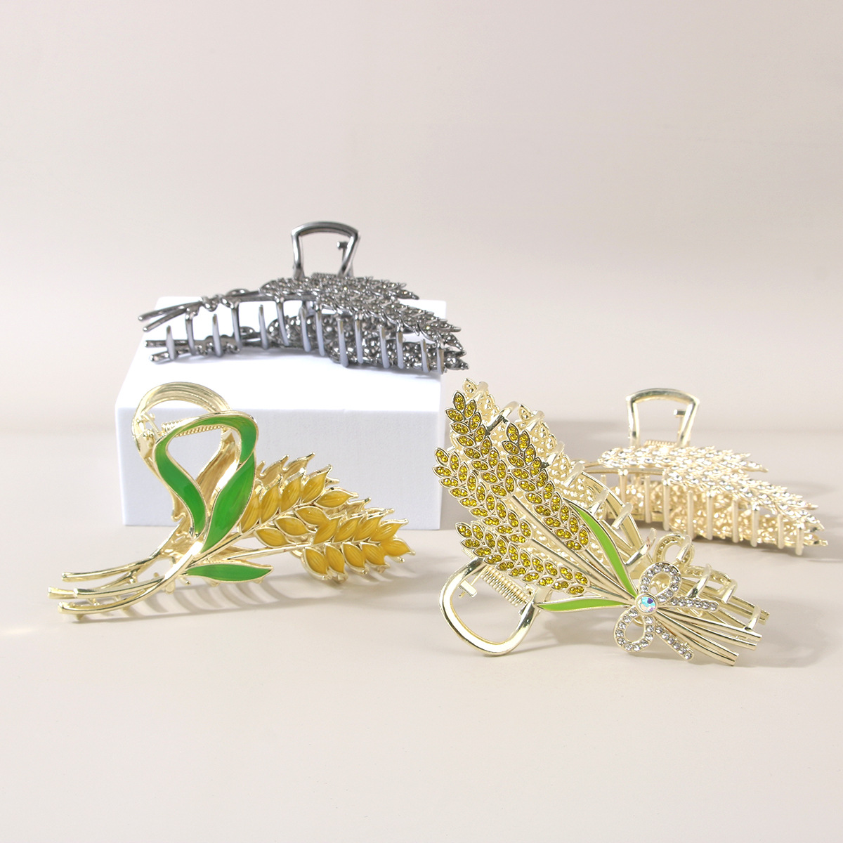 Große weizen ohr high-grade haar clip haar clip weibliche haarnadel sommer große elegante shark clip kopfschmuck großhandel_voghion.com