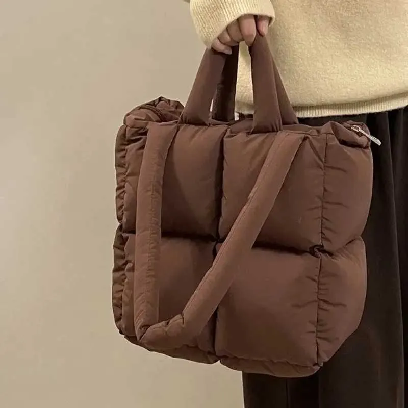 Designer Puffy Umhängetasche Gesteppte Baumwolle Damen Shopper_voghion.com