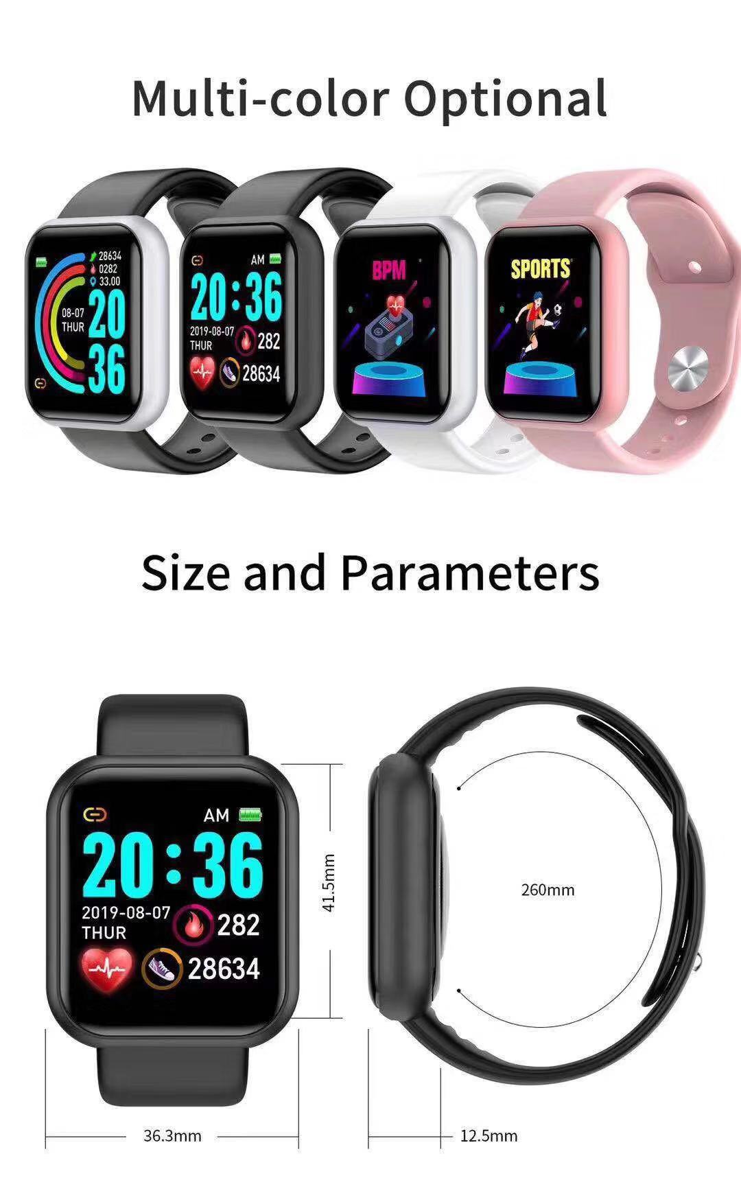 Y68 D20S Smart Armband Student Männer Und Frauen Sport Bluetooth Uhr Geschenk Neue_voghion.com