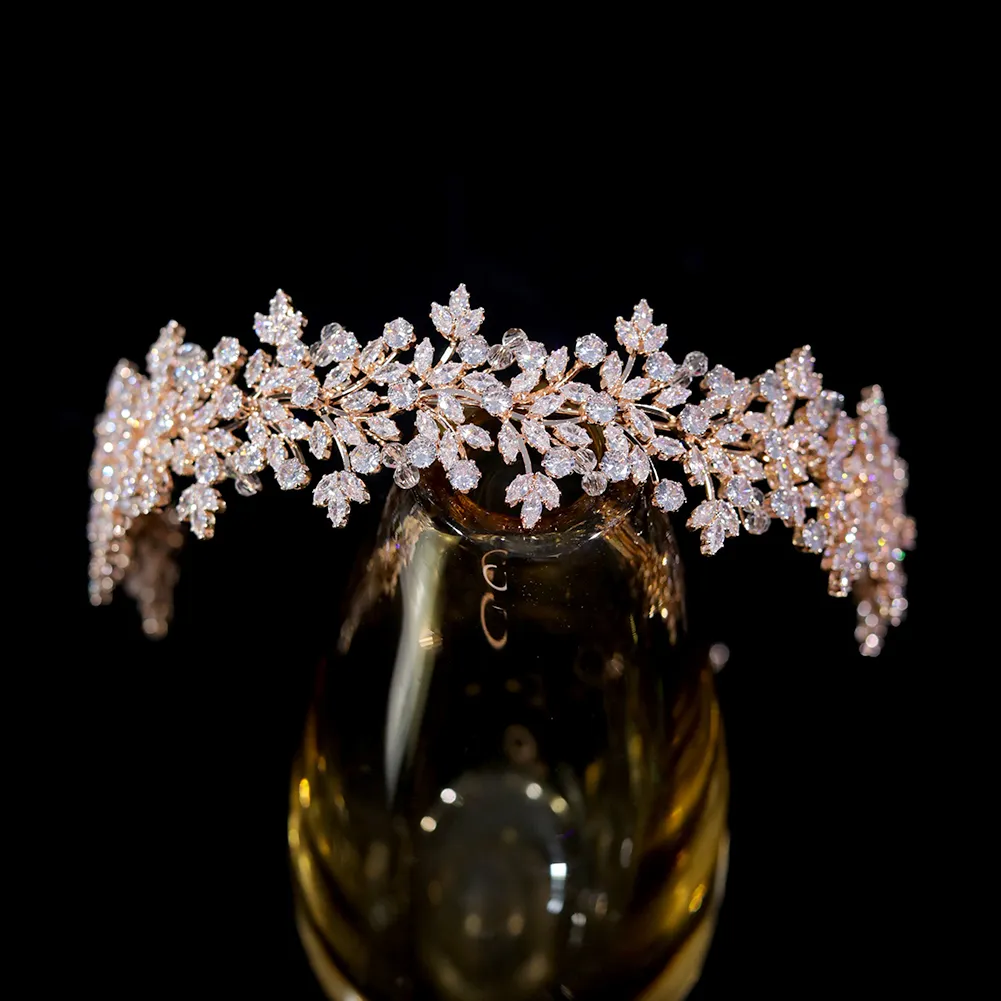 Jewelry Bridal Headwear Hair Accessories JewelryCrowns For Women Wedding AccessoriesCubic Zirconia CrownTiaraBridesmaid_voghion.com