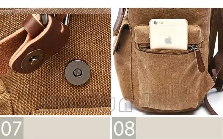 Sac à dos vintage en toile pour ordinateur portable pour hommes Mochila Feminina Mode Anti-vol Femmes Sacs à dos de voyage Sac à dos d'école C241031_voghion.com