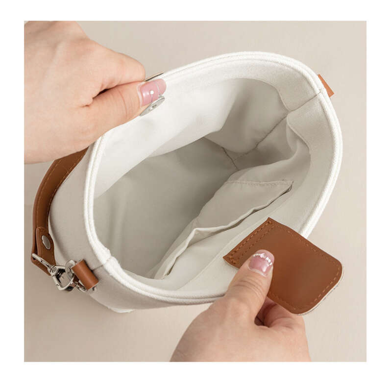 Bucket New Crossbody Handy Schulter, einfache Mode Temperament, Damen Taschen, Leinwand_voghion.com