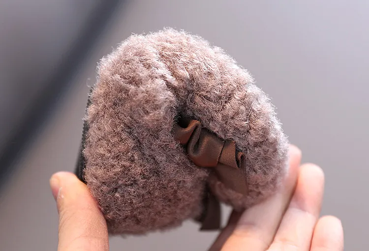 Tüdrukute talvised suured lipsud armsad lipsud beebi väikelapse vabaaja Littlesprouts laste libistatavad korterid lapse puuvillase polstriga soe karusnahast imikut_voghion.com