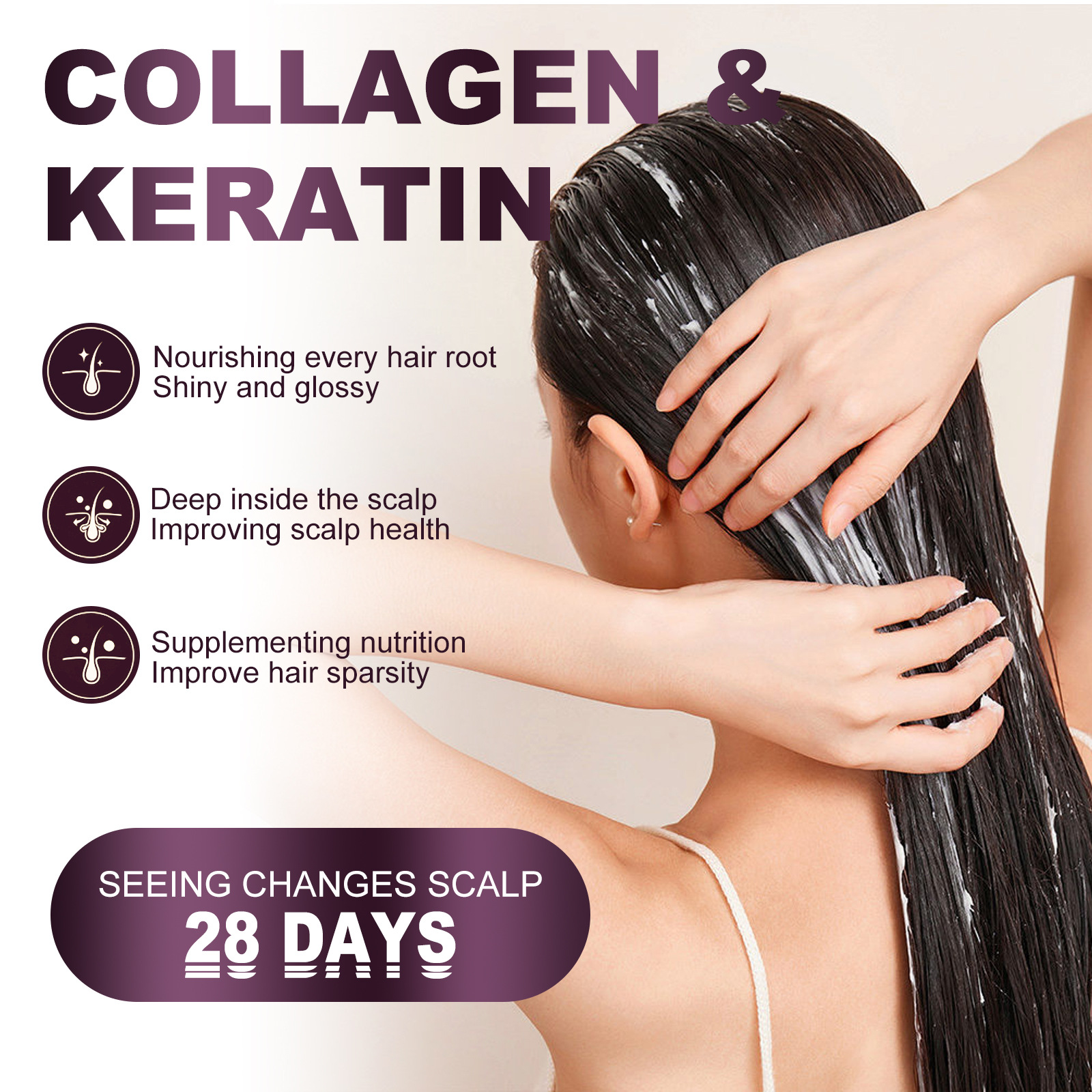 WIYUN Creme für dichtes Haar Spendet Feuchtigkeit an den Haarwurzeln, stärkt das Haar, verhindert Haarausfall und festigt das Haar für flauschiges, weiches, glänzendes und dichtes Haar._voghion.com