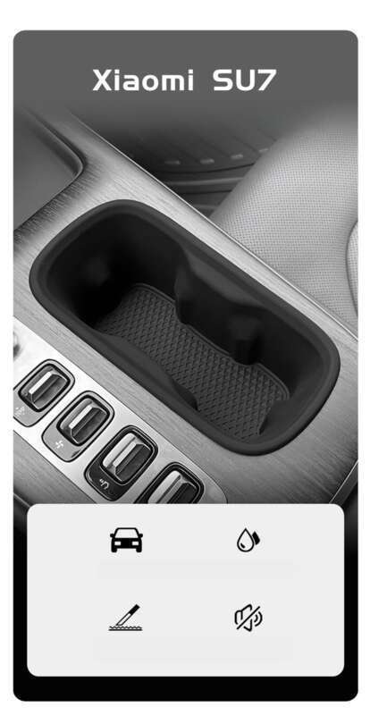 Potrivit pentru Xiaomi SU7 suport pentru pahar de apă încărcare wireless silicon protecție pad cutie de depozitare auto modificare interioară_voghion.com
