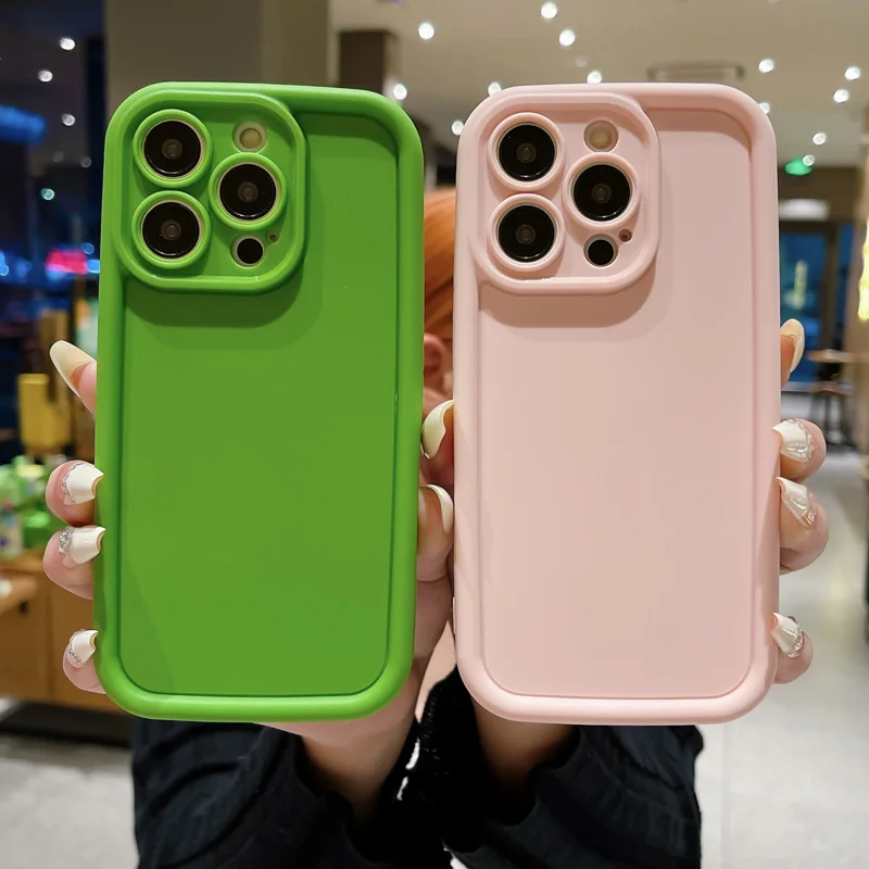 Paredzēts 15 futrāļiem uz Candy Color silikona mīkstā vāciņa iPhone 14 PLUS 11 12 Pro XS XR Max 13 15pro kameras aizsargvāciņam_voghion.com